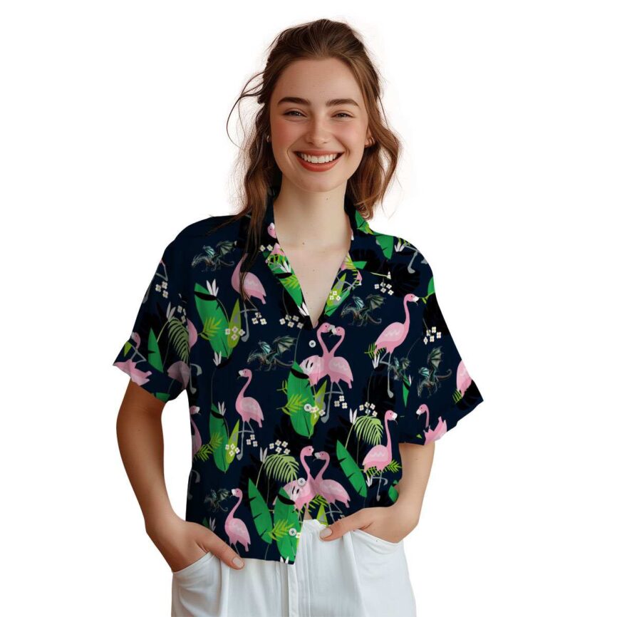 Dragon Flamingo Leaf Hawaiian Shirt Top rated