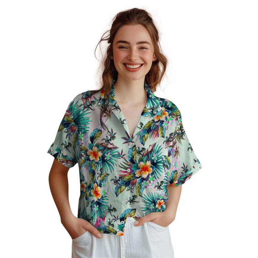 Dragon Floral Burst Hawaiian Shirt Top rated