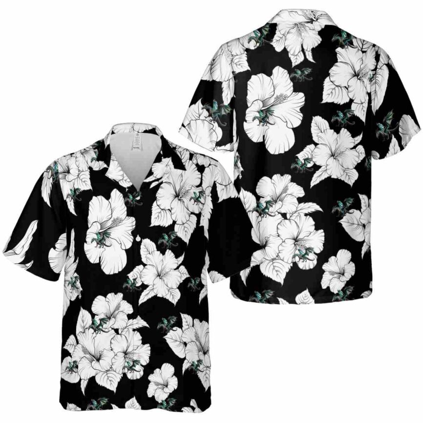 Dragon Hibiscus Flower Hawaiian Shirt Premium grade