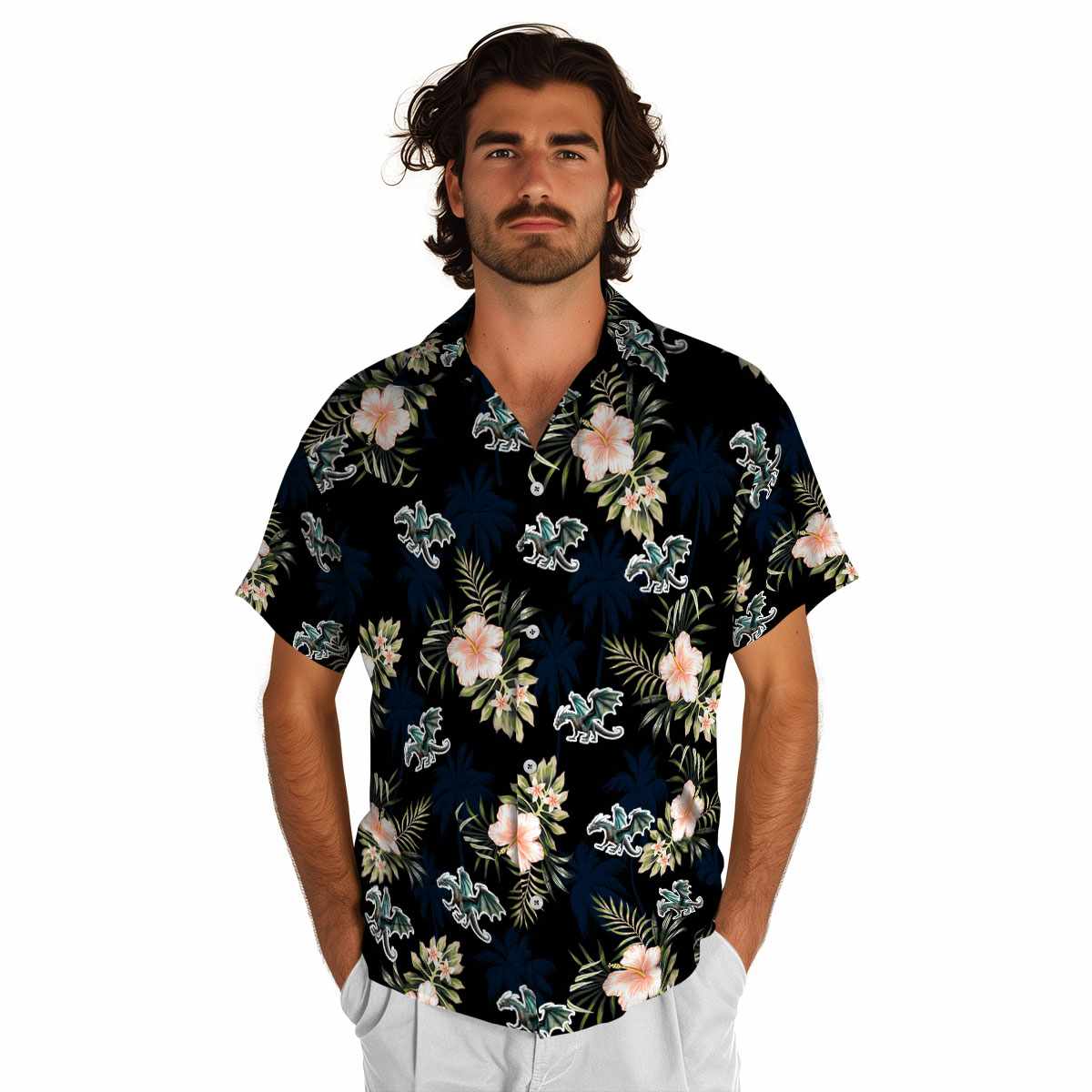 Dragon Hibiscus Palm Hawaiian Shirt New Arrival Dragon Hibiscus Palm Hawaiian Shirt New Arrival