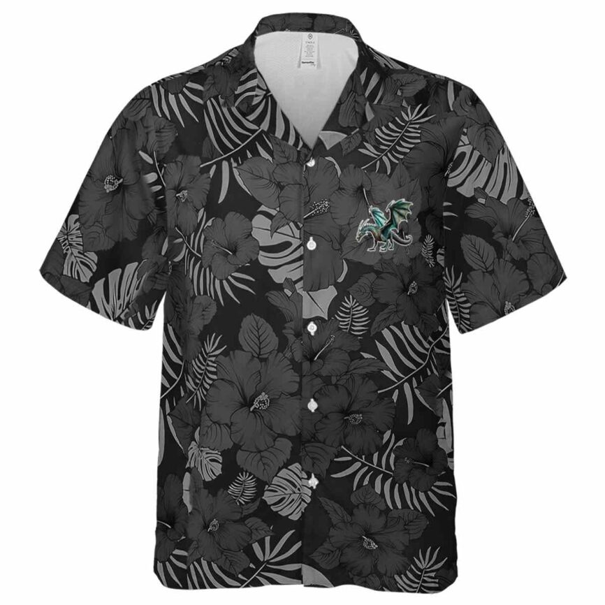 Dragon Monochrome Floral Hawaiian Shirt Fashion forward