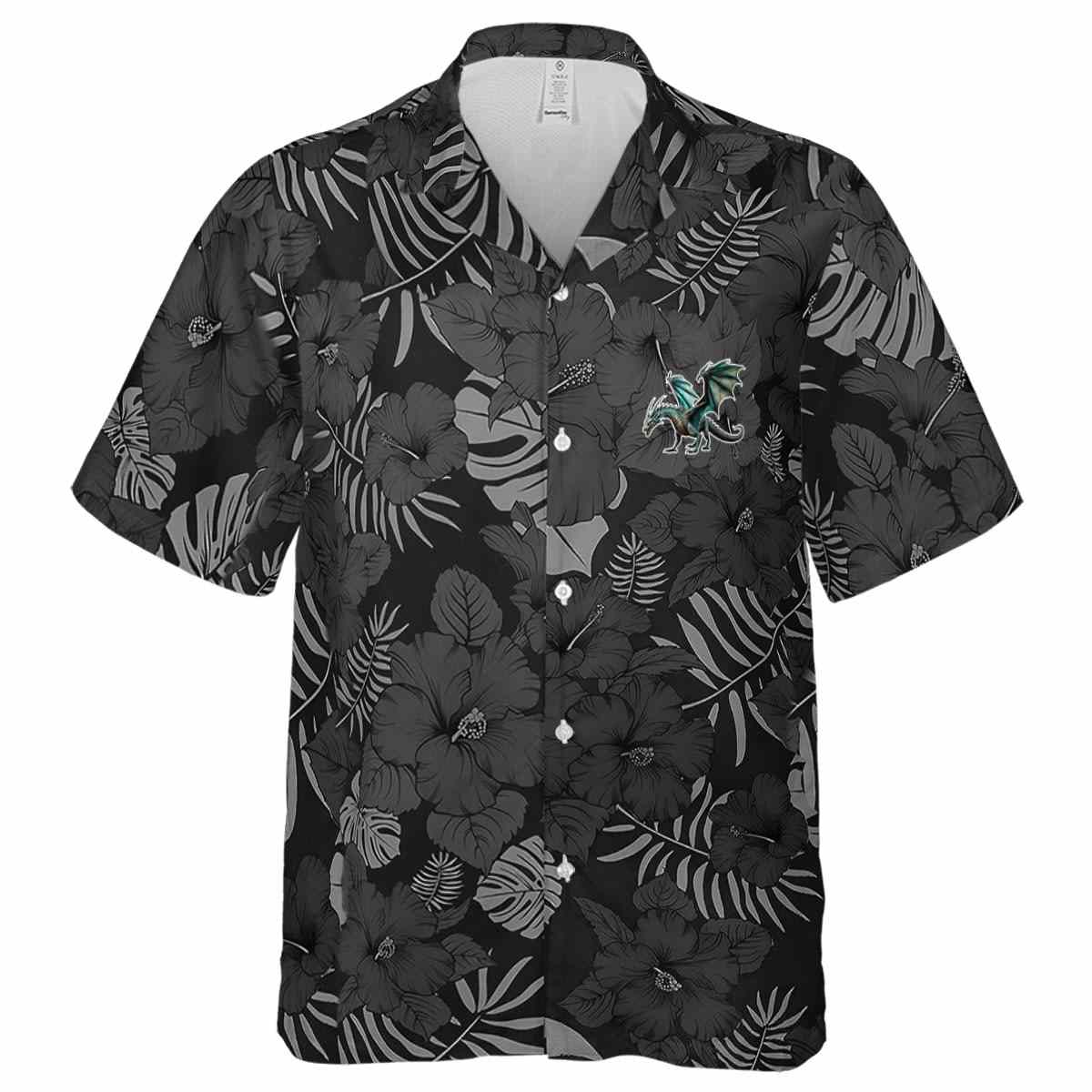 Dragon Monochrome Floral Hawaiian Shirt Fashion forward Dragon Monochrome Floral Hawaiian Shirt Fashion forward
