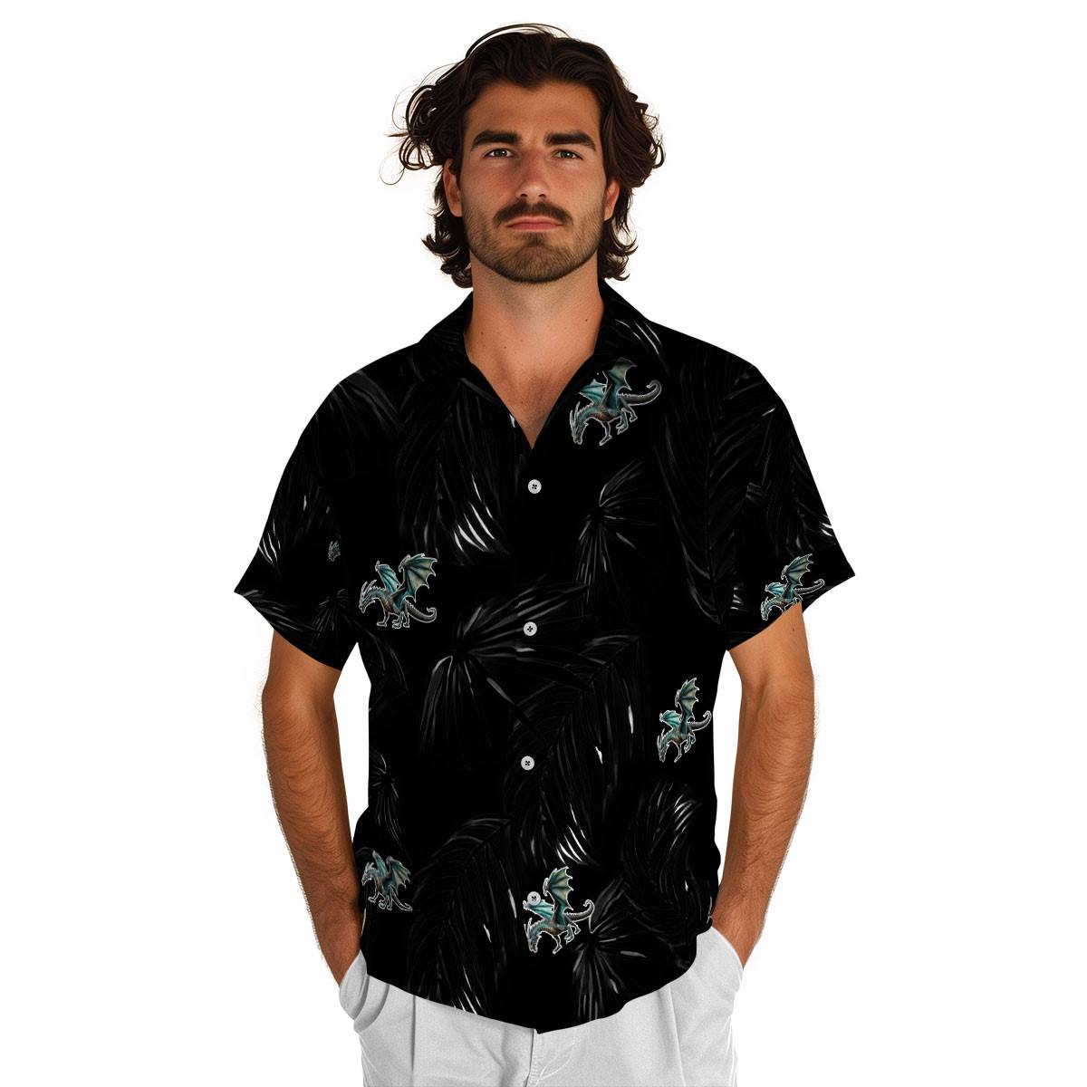 Dragon Monochrome Palm Hawaiian Shirt New Arrival Dragon Monochrome Palm Hawaiian Shirt New Arrival