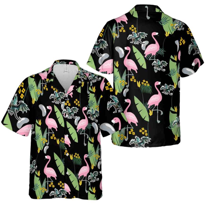 Dragon Pink Flamingo Hawaiian Shirt Premium grade
