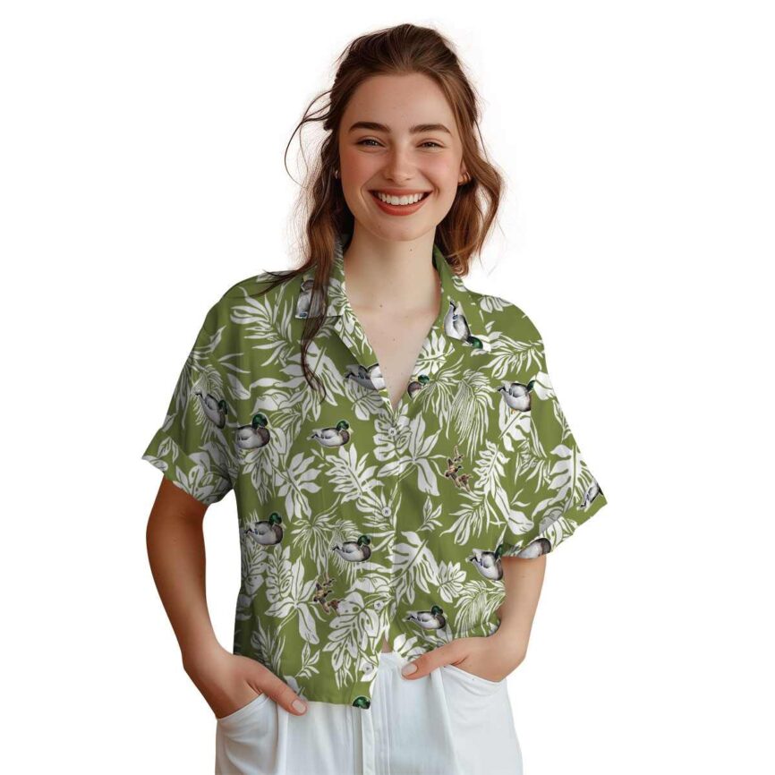 Duck Bold Foliage Hawaiian Shirt Top rated