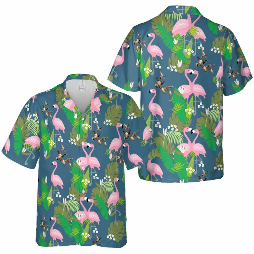 Duck Flamingo Leaf Hawaiian Shirt Premium grade