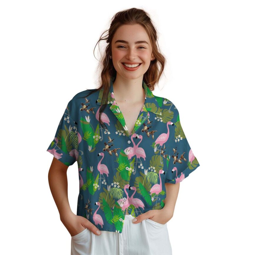 Duck Flamingo Leaf Hawaiian Shirt Top rated