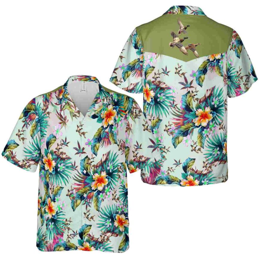 Duck Floral Burst Hawaiian Shirt Premium grade