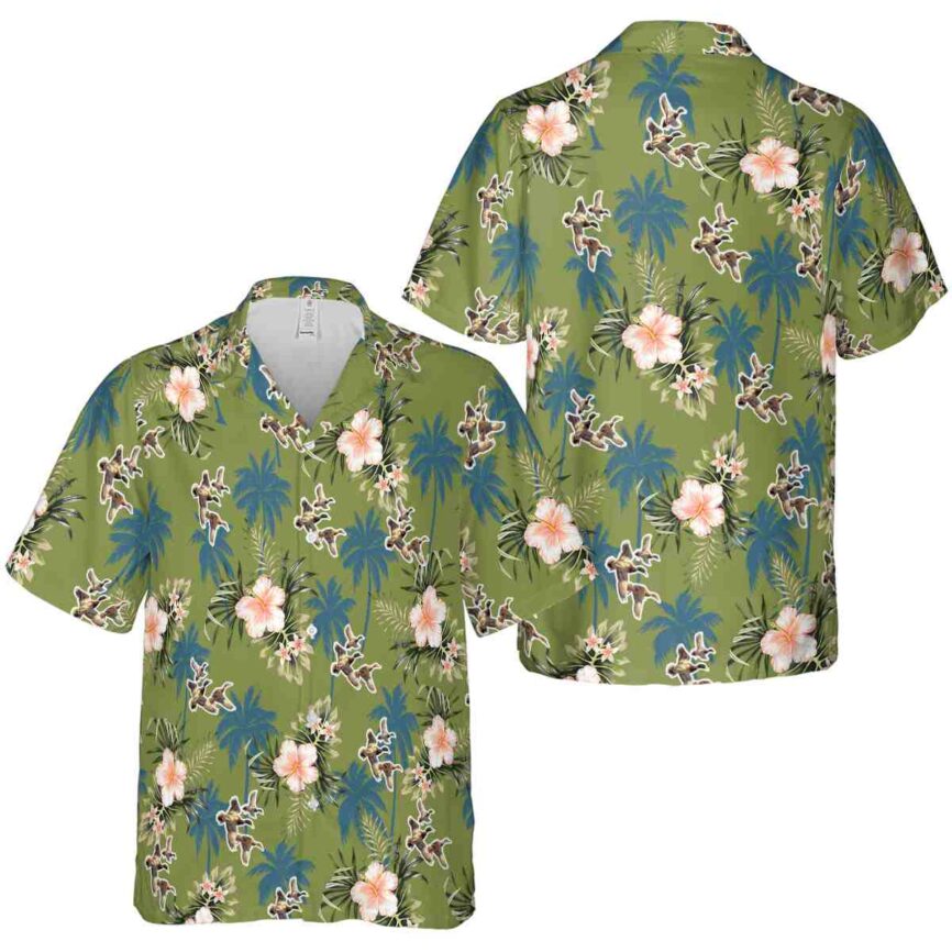 Duck Hibiscus Palm Hawaiian Shirt Premium grade