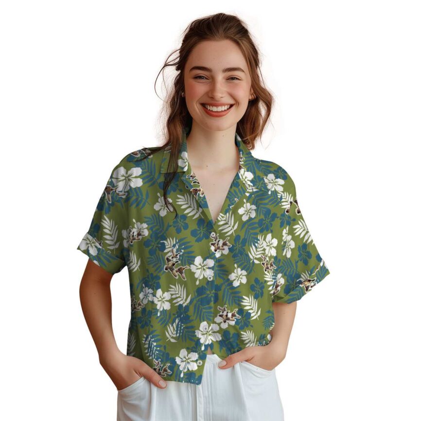 Duck Leafy Hibiscus Hawaiian Shirt Top rated