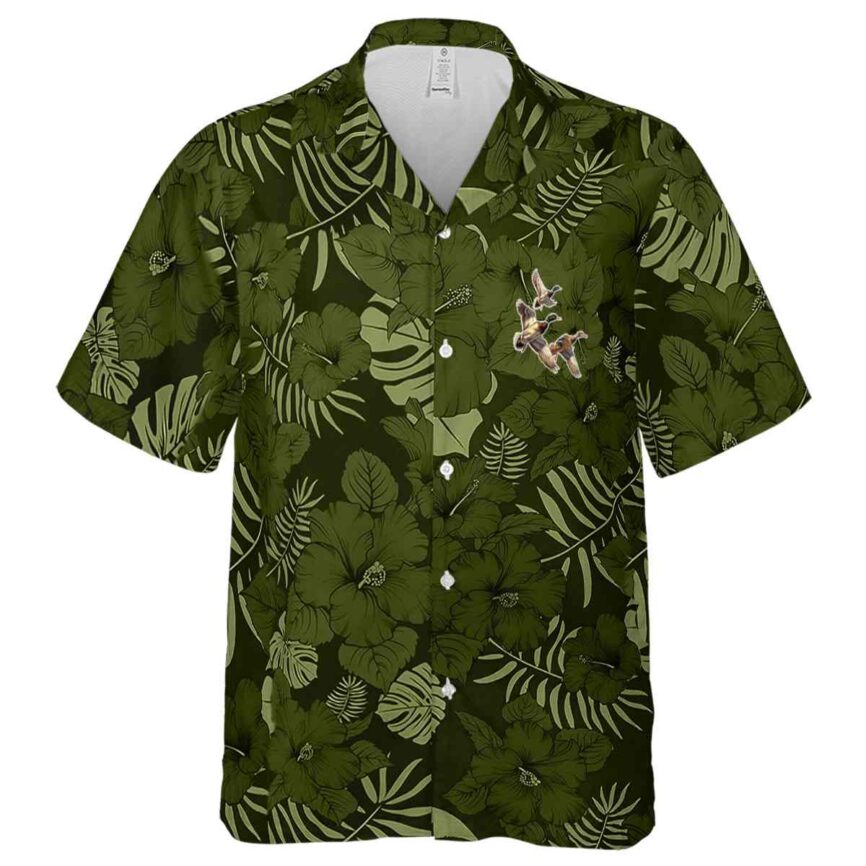 Duck Monochrome Floral Hawaiian Shirt Fashion forward