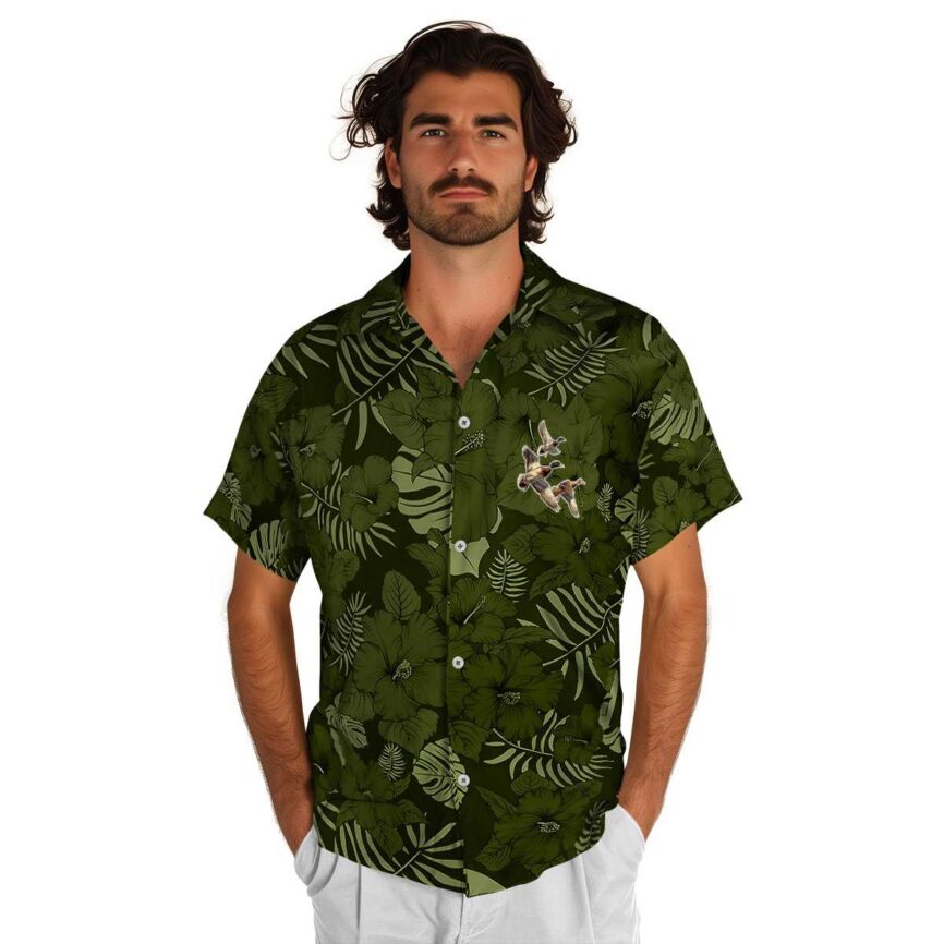 Duck Monochrome Floral Hawaiian Shirt New Arrival