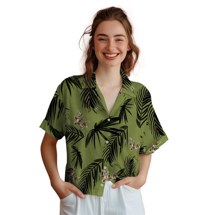 Duck Monochrome Palm Hawaiian Shirt Top rated