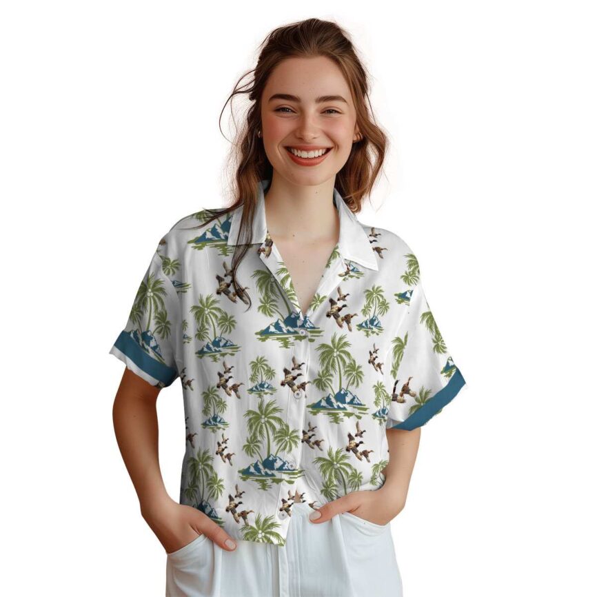 Duck Palm Island Graphic Hawaiian Shirt Top rated
