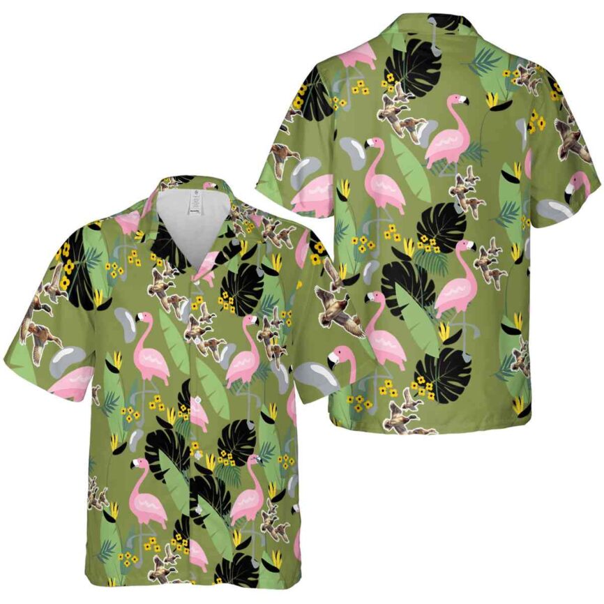 Duck Pink Flamingo Hawaiian Shirt Premium grade