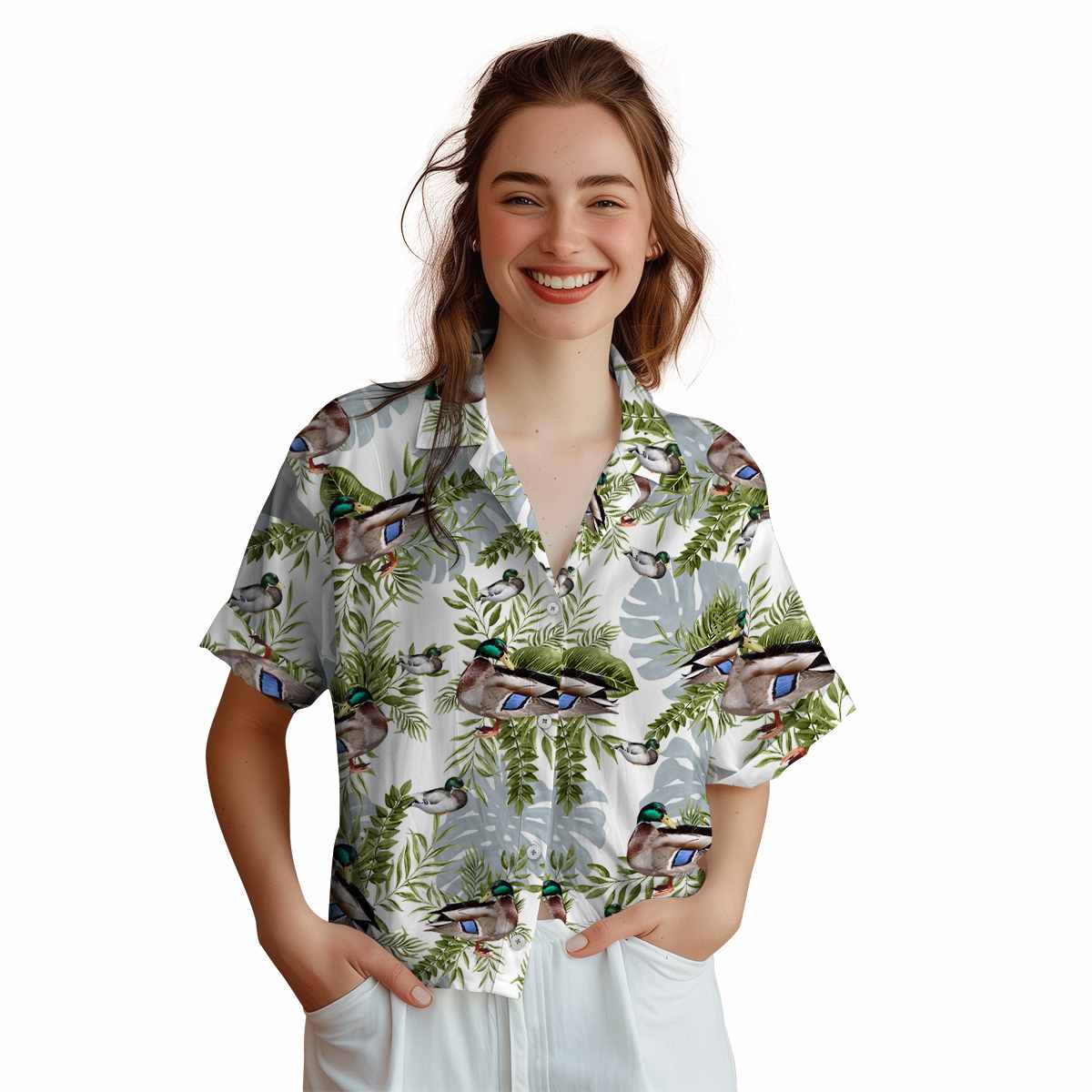 Duck Tropical Fronds Hawaiian Shirt Top rated Duck Tropical Fronds Hawaiian Shirt Top rated