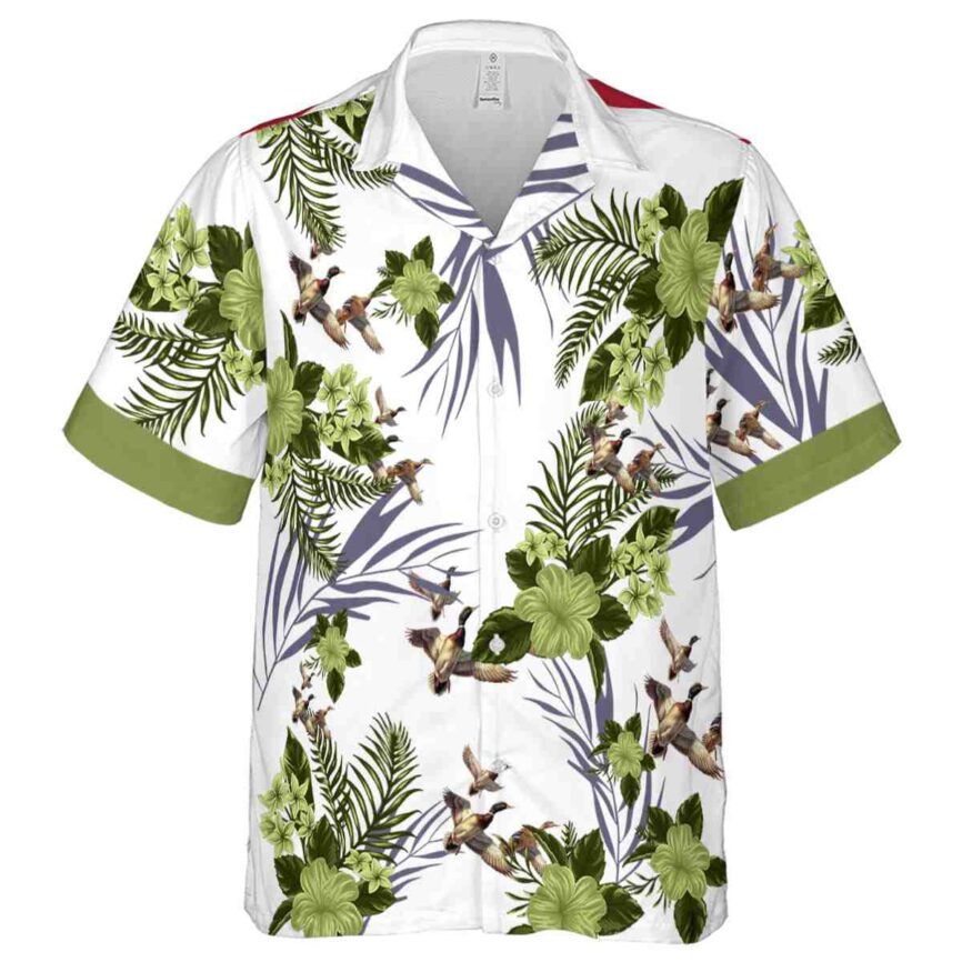Duck US Flag Floral Hawaiian Shirt Fashion forward