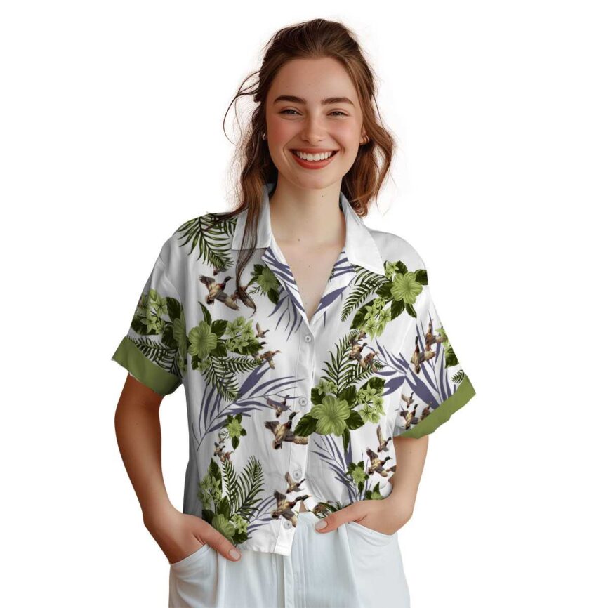 Duck US Flag Floral Hawaiian Shirt Top rated