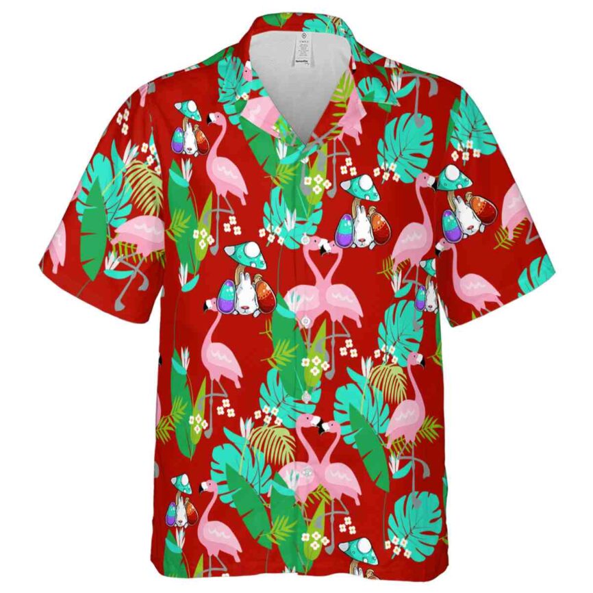 Easter Flamingo Leaf Hawaiian Shirt Fashion forward