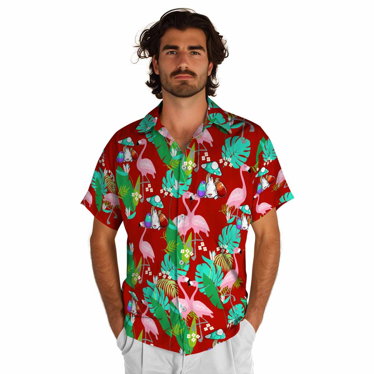 Easter Flamingo Leaf Hawaiian Shirt New Arrival Easter Flamingo Leaf Hawaiian Shirt New Arrival