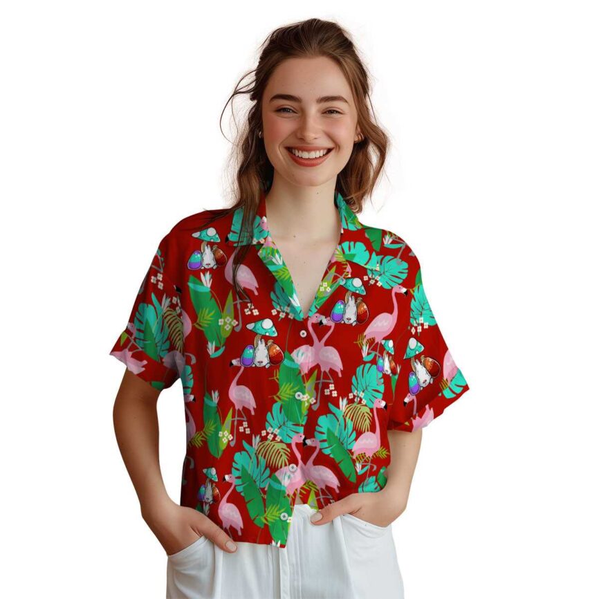 Easter Flamingo Leaf Hawaiian Shirt Top rated