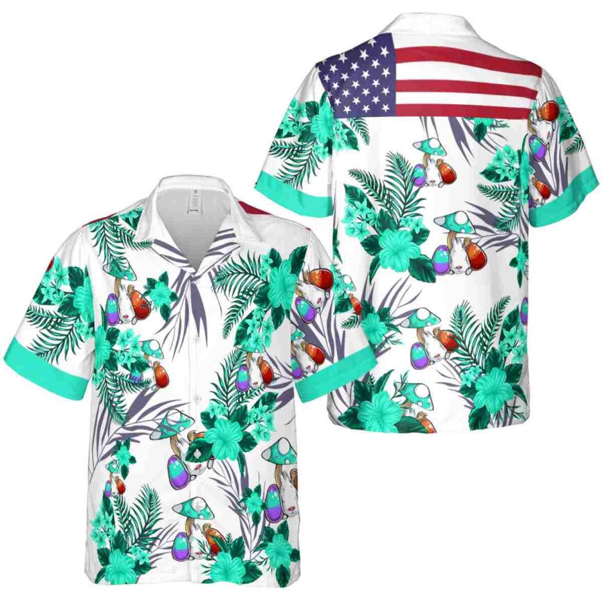Easter US Flag Floral Hawaiian Shirt Premium grade