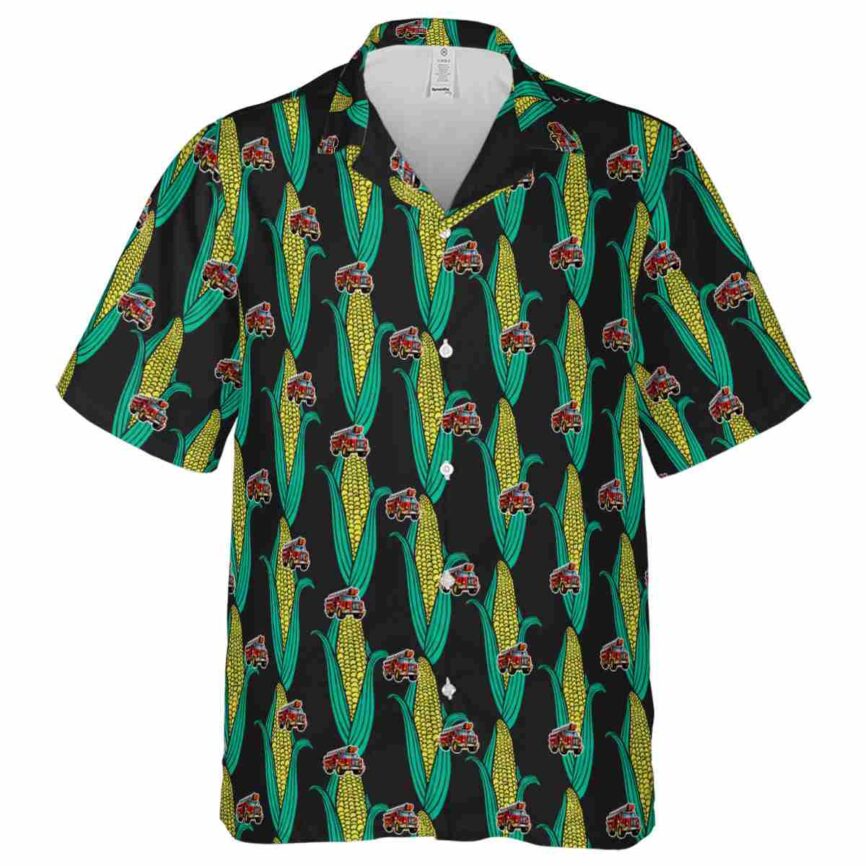 Fire Truck Corn Element Hawaiian Shirt Fashion forward