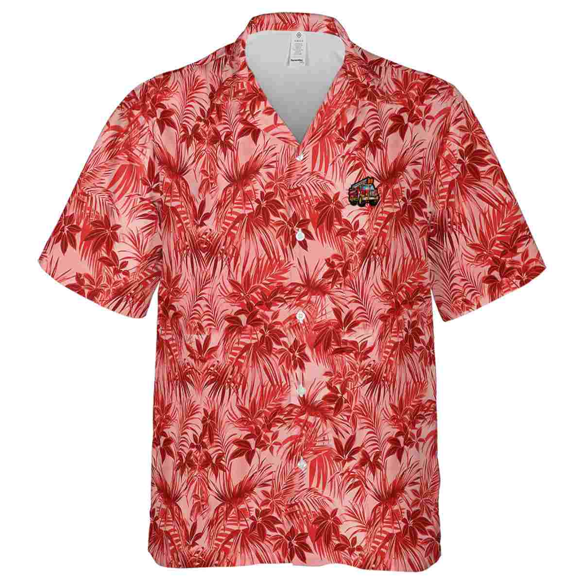 Fire Truck Foliage Print Hawaiian Shirt Fashion forward Fire Truck Foliage Print Hawaiian Shirt Fashion forward