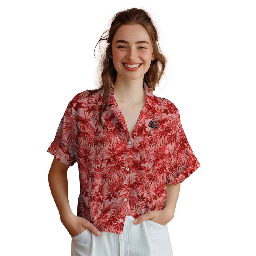 Fire Truck Foliage Print Hawaiian Shirt Top rated