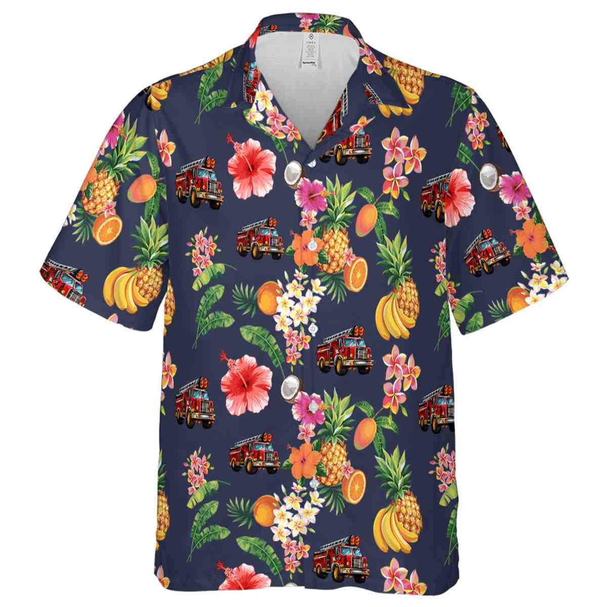 Fire Truck Fruit Pattern Hawaiian Shirt Fashion forward Fire Truck Fruit Pattern Hawaiian Shirt Fashion forward