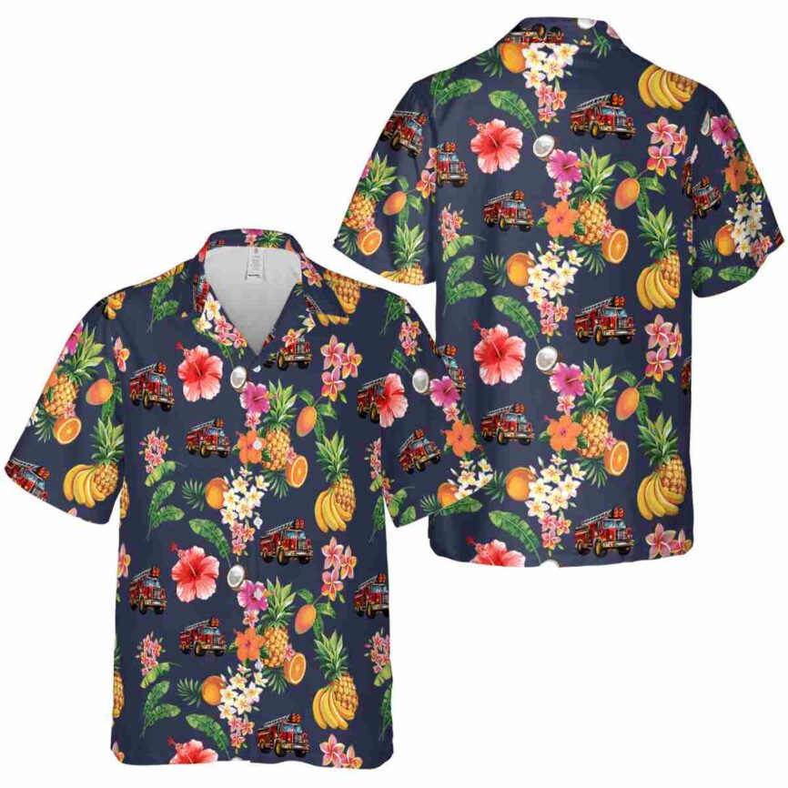 Fire Truck Fruit Pattern Hawaiian Shirt Premium grade
