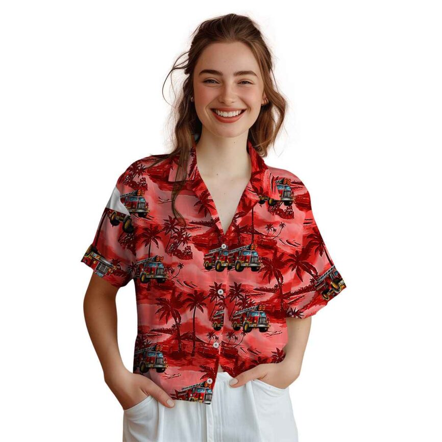 Fire Truck Island Beach Hawaiian Shirt Top rated