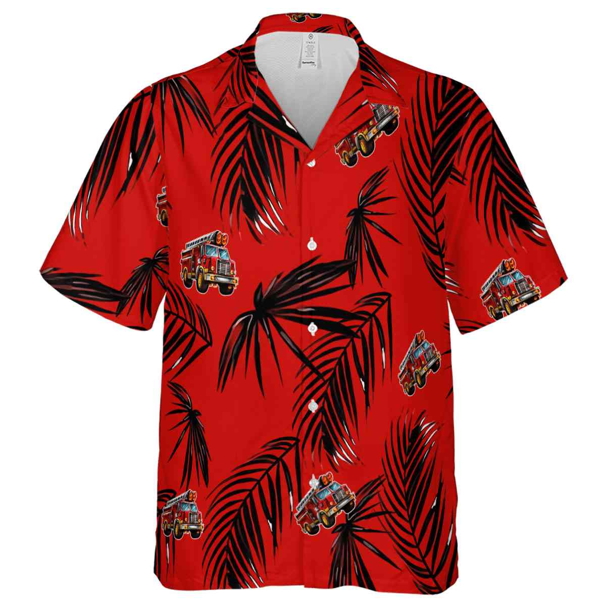Fire Truck Monochrome Palm Hawaiian Shirt Fashion forward Fire Truck Monochrome Palm Hawaiian Shirt Fashion forward