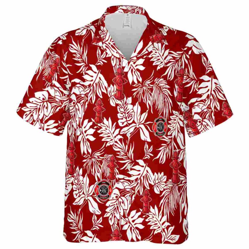 Firefighter Bold Foliage Hawaiian Shirt Fashion forward