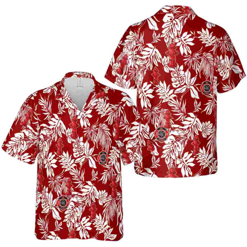 Firefighter Bold Foliage Hawaiian Shirt Premium grade