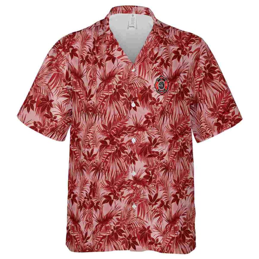 Firefighter Foliage Print Hawaiian Shirt Fashion forward
