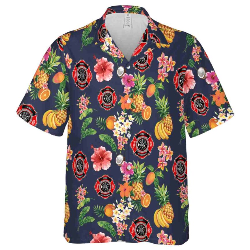 Firefighter Fruit Pattern Hawaiian Shirt Fashion forward