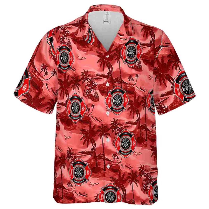 Firefighter Island Beach Hawaiian Shirt Fashion forward