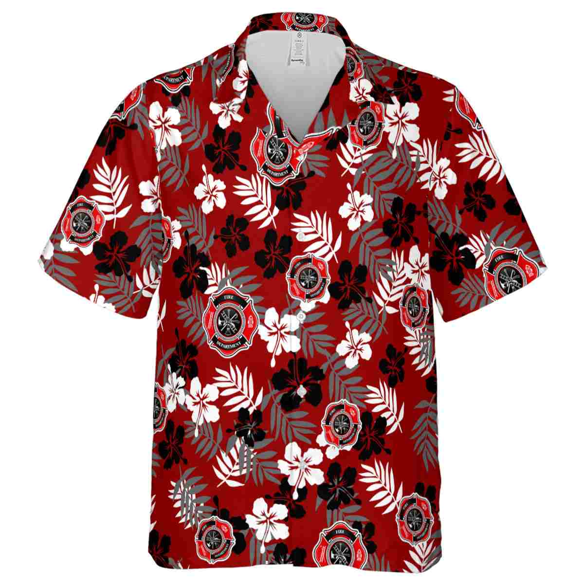 Firefighter Leafy Hibiscus Hawaiian Shirt Fashion forward Firefighter Leafy Hibiscus Hawaiian Shirt Fashion forward