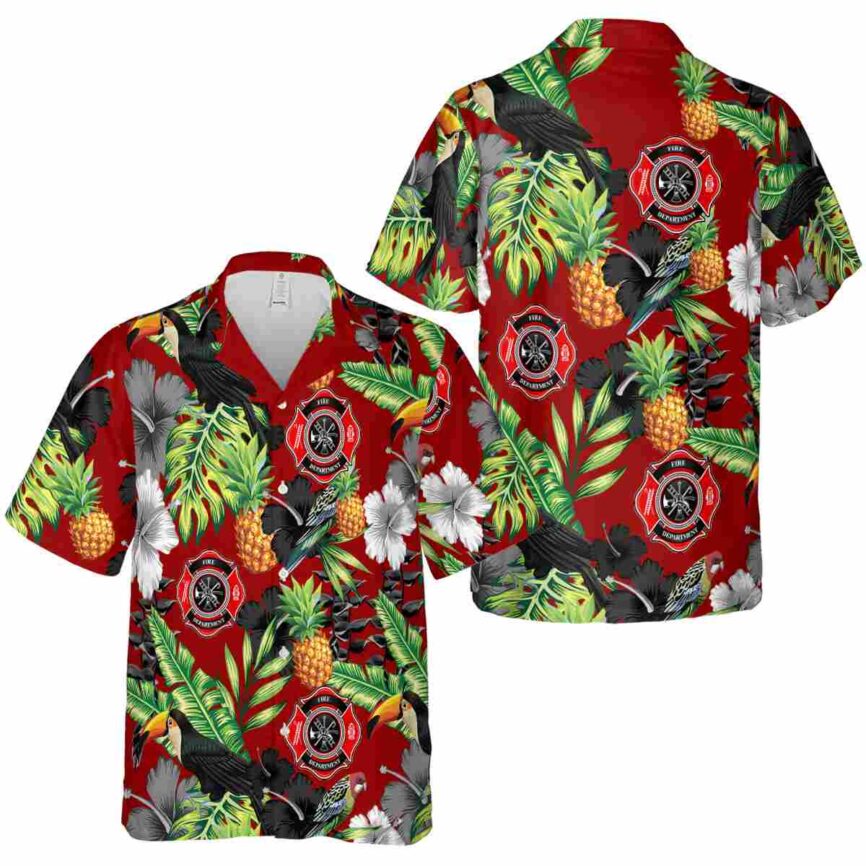 Firefighter Leafy Toucan Hawaiian Shirt Premium grade