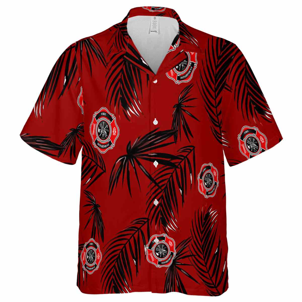 Firefighter Monochrome Palm Hawaiian Shirt Fashion forward Firefighter Monochrome Palm Hawaiian Shirt Fashion forward