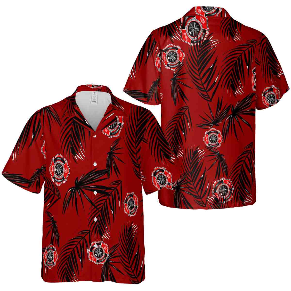Firefighter Monochrome Palm Hawaiian Shirt Premium grade Firefighter Monochrome Palm Hawaiian Shirt Premium grade