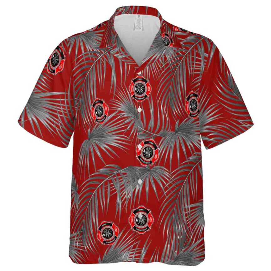Firefighter Palm Frond Hawaiian Shirt Fashion forward