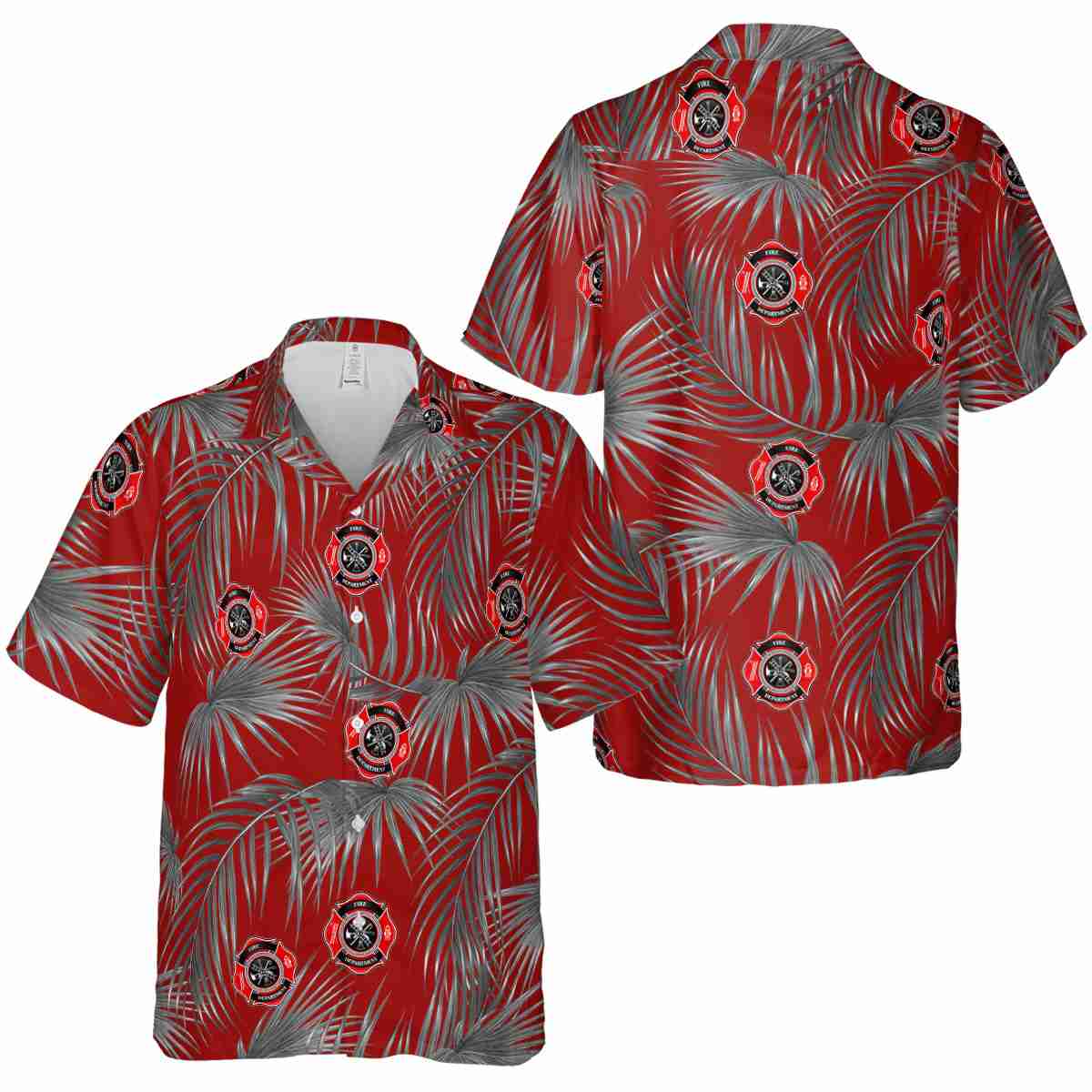 Firefighter Palm Frond Hawaiian Shirt Premium grade Firefighter Palm Frond Hawaiian Shirt Premium grade
