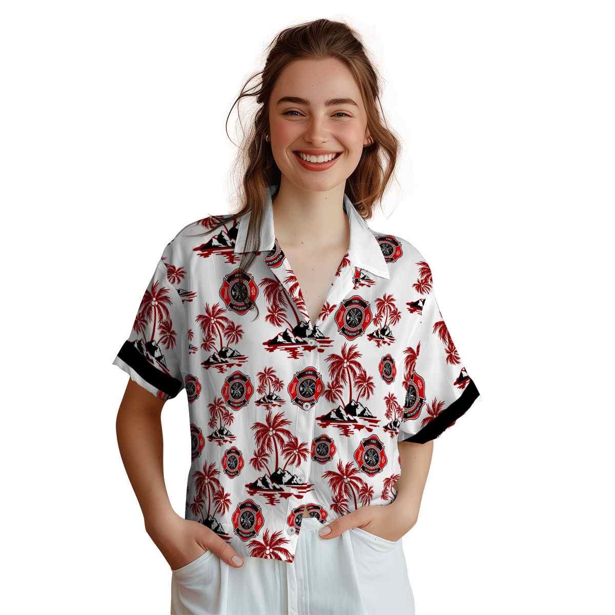 Firefighter Palm Island Graphic Hawaiian Shirt Top rated Firefighter Palm Island Graphic Hawaiian Shirt Top rated