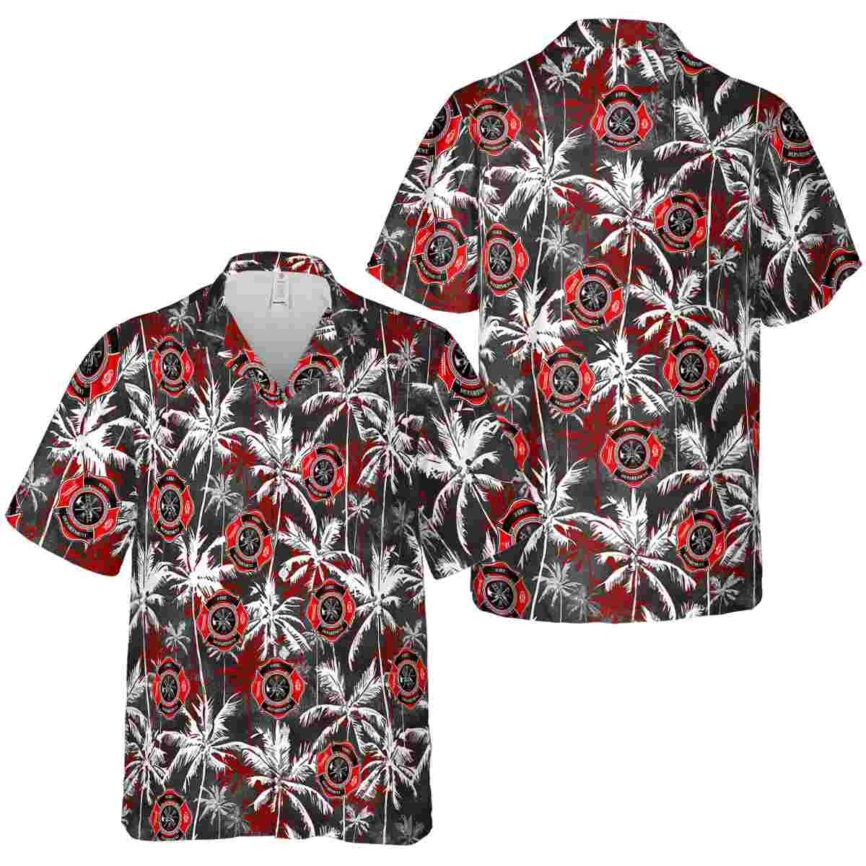 Firefighter Palm Themed Hawaiian Shirt Premium grade