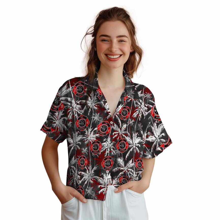 Firefighter Palm Themed Hawaiian Shirt Top rated