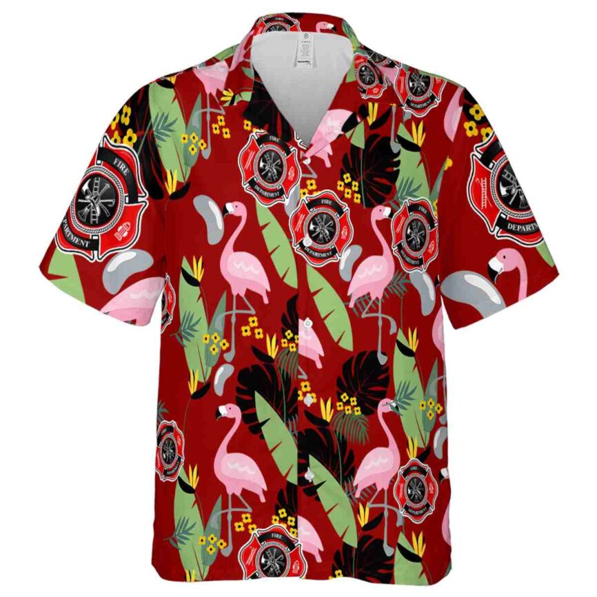 Firefighter Pink Flamingo Hawaiian Shirt Fashion forward