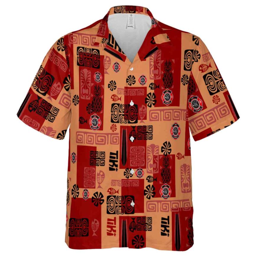 Firefighter Tiki Motifs Hawaiian Shirt Fashion forward
