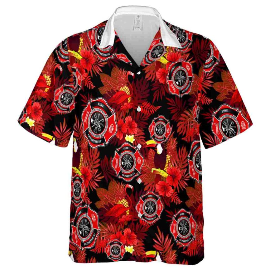 Firefighter Tropical Bird Hawaiian Shirt Fashion forward